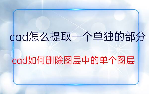 cad怎么提取一个单独的部分 cad如何删除图层中的单个图层？